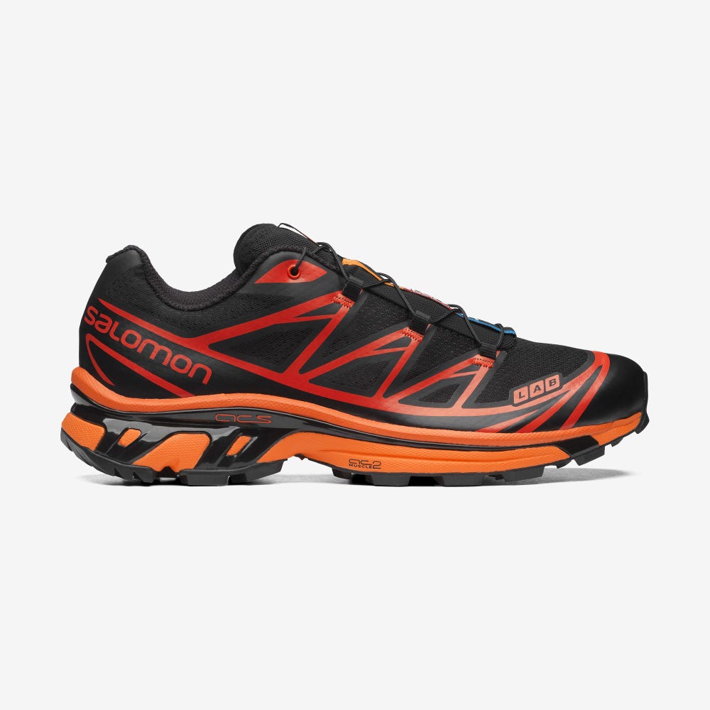 Men\'s Salomon XT-6 Sneakers Black/Orange | SA29106-053