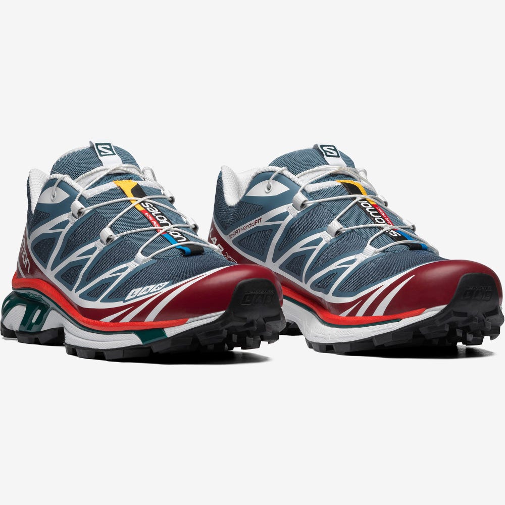 Men's Salomon XT-6 Sneakers Blue/White/Pink | SA95738-970