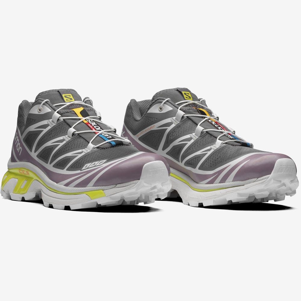 Men's Salomon XT-6 Sneakers Grey/Purple | SA87956-904