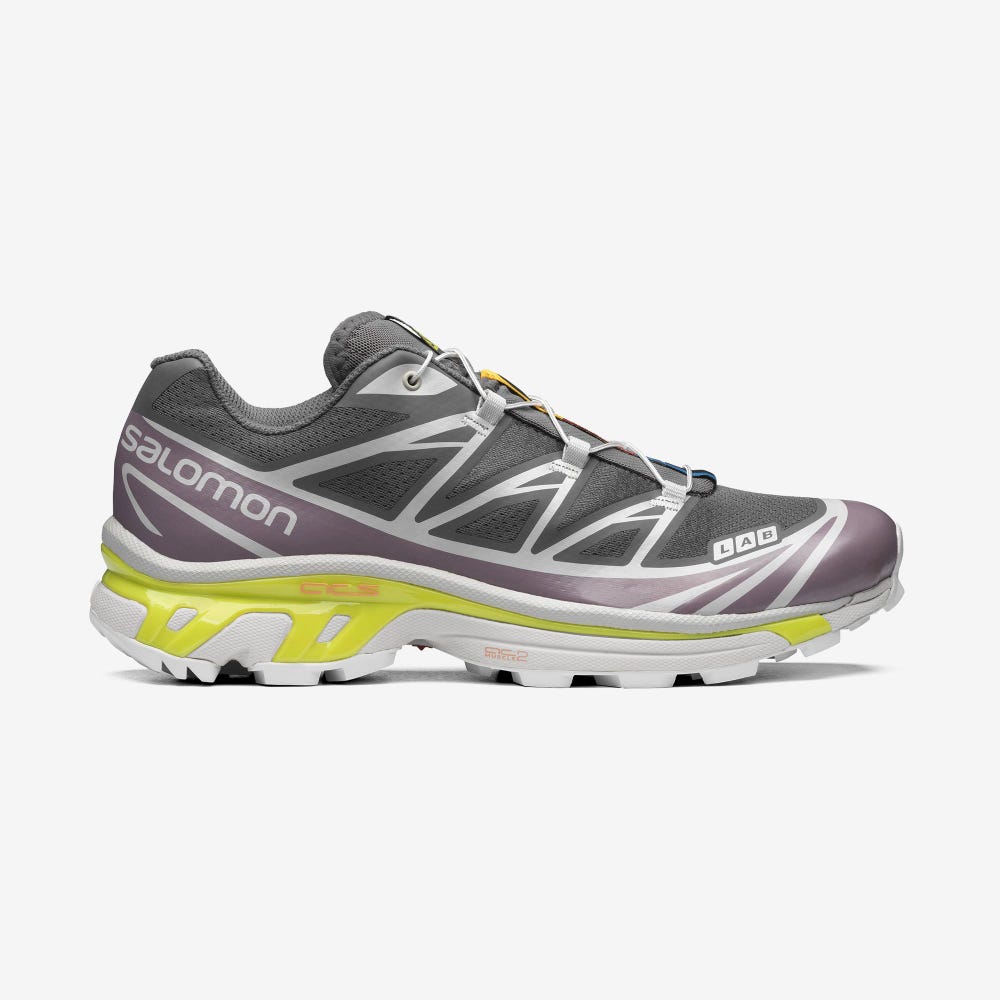 Men\'s Salomon XT-6 Sneakers Grey/Purple | SA87956-904