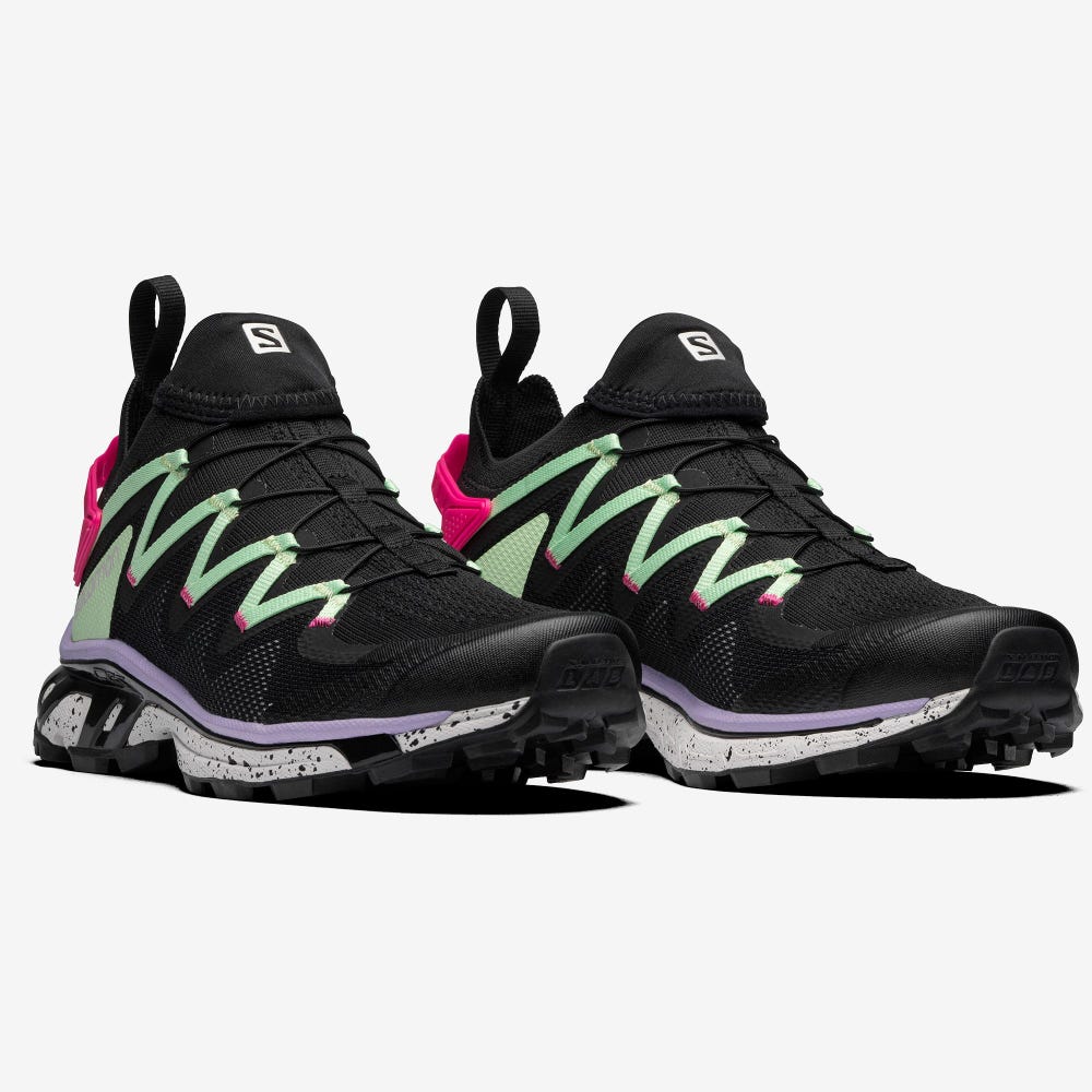 Men's Salomon XT-RUSH Sneakers Black/Green/Pink | SA53286-627