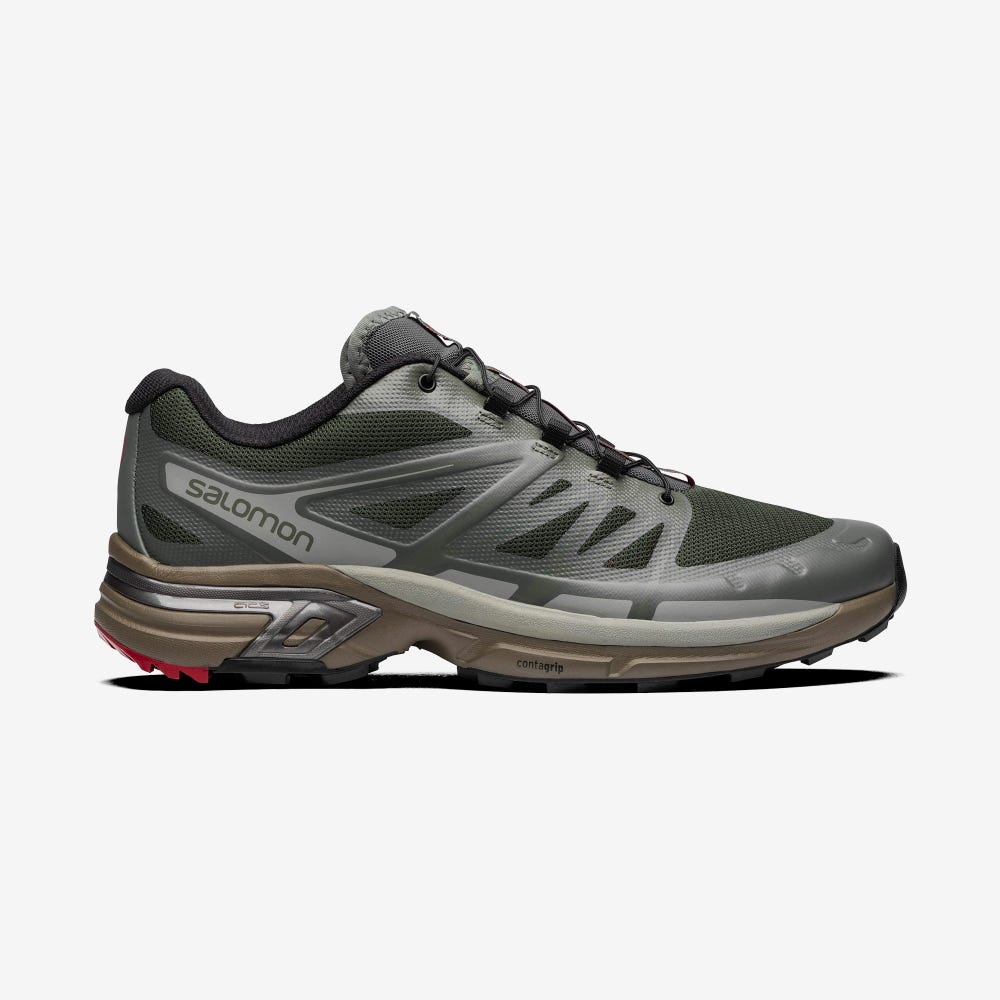 Men\'s Salomon XT-WINGS 2 ADVANCED Sneakers Olive/Grey | SA89546-781