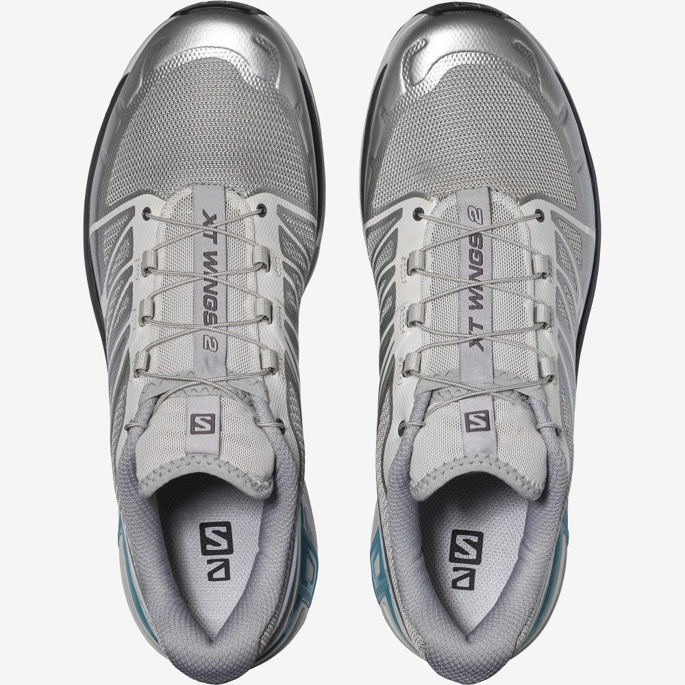 Men's Salomon XT-WINGS 2 ADVANCED Sneakers Grey/Silver Metal/Blue | SA92810-579