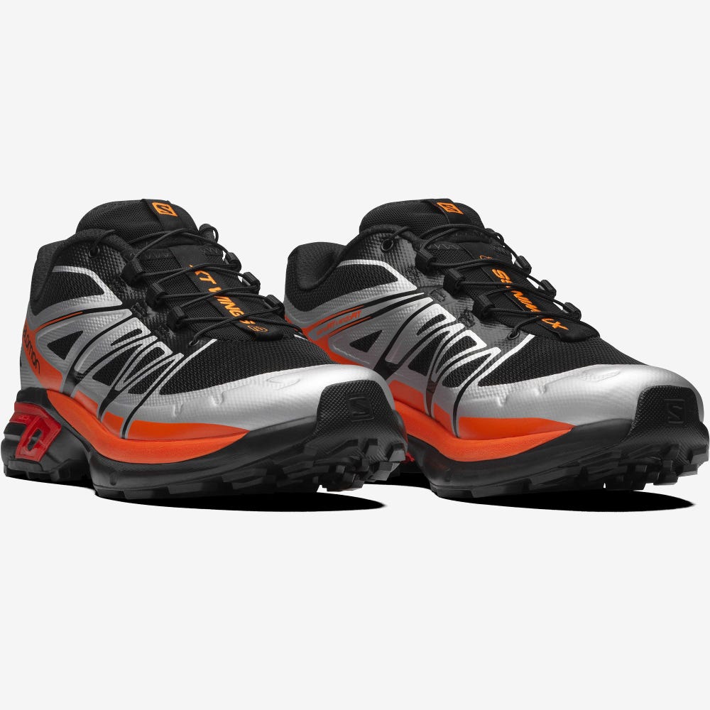 Men's Salomon XT-WINGS 2 Sneakers Black/Silver/Orange | SA91627-714