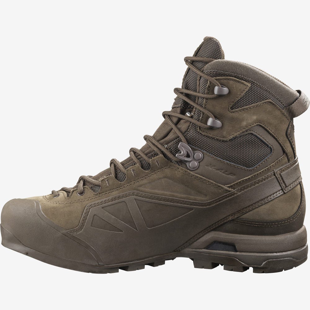 Men's Salomon X ALP GORE-TEX FORCES Tactical Boots Brown | SA49801-830