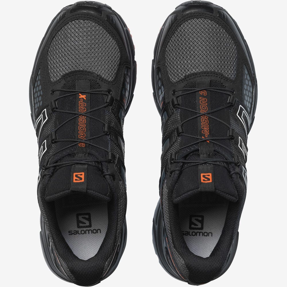 Men's Salomon X-MISSION 3 Sneakers Black/Red Orange | SA62417-920