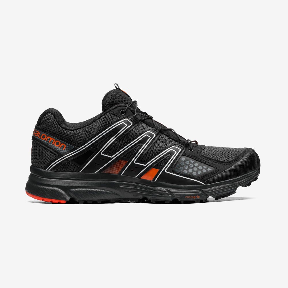 Men\'s Salomon X-MISSION 3 Sneakers Black/Red Orange | SA62417-920