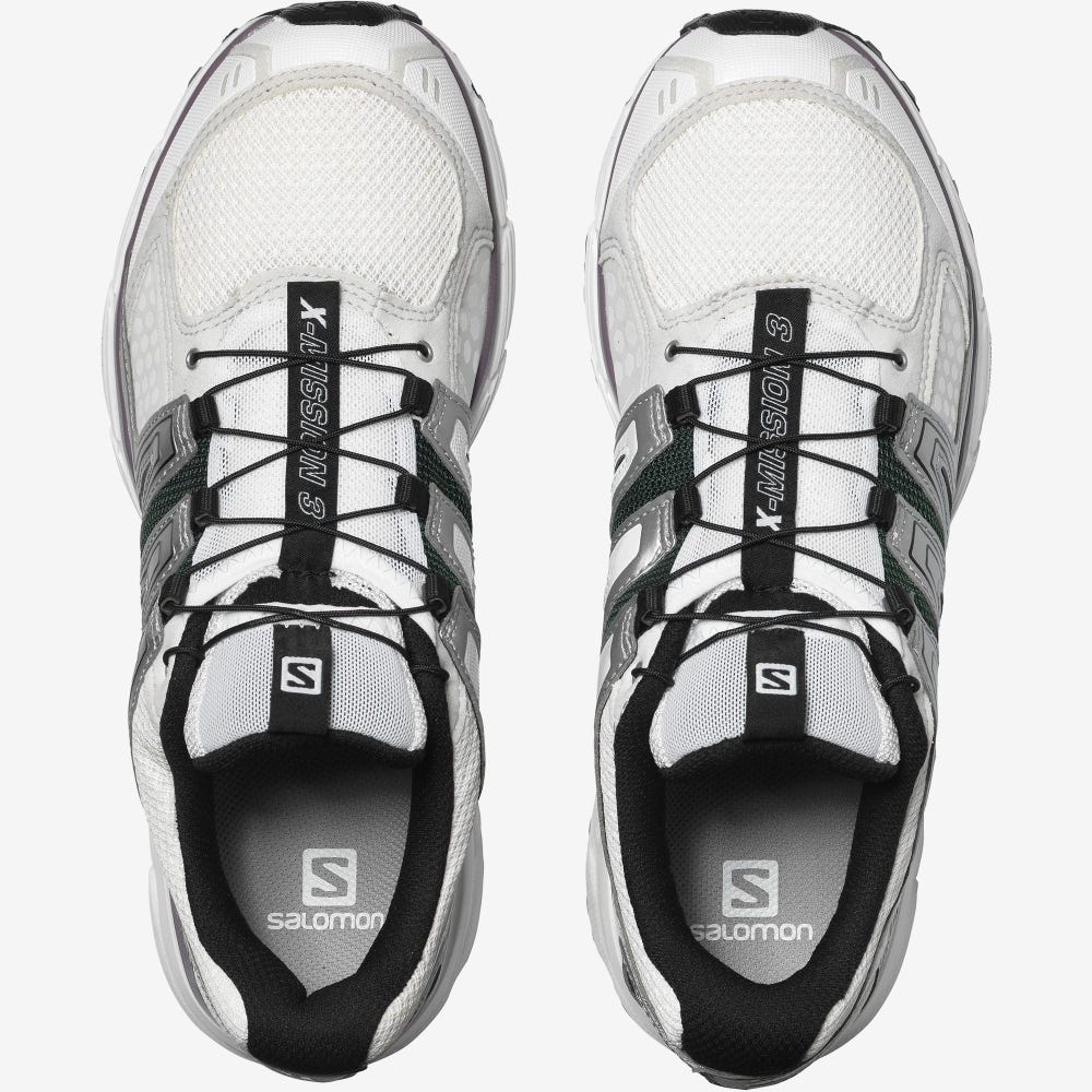 Men's Salomon X-MISSION 3 Sneakers White/Silver/Black | SA95041-410