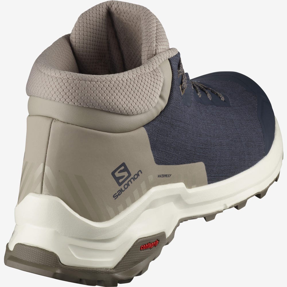 Men's Salomon X REVEAL CHUKKA CLIMASALOMON™ WATERPROOF Winter Boots Navy/Khaki | SA20435-821