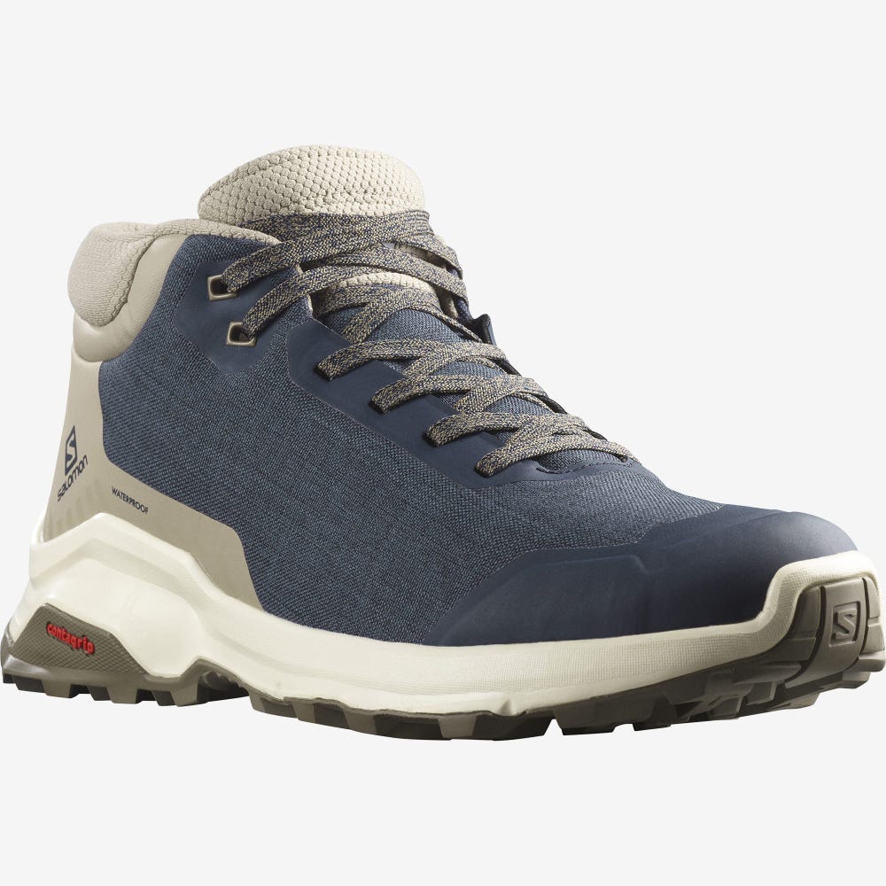 Men's Salomon X REVEAL CHUKKA CLIMASALOMON™ WATERPROOF Winter Boots Navy/Khaki | SA20435-821