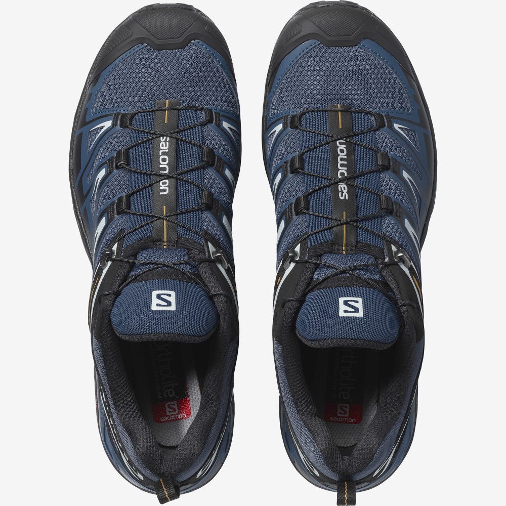 Men's Salomon X ULTRA 3 Hiking Shoes Navy/Black | SA78405-825