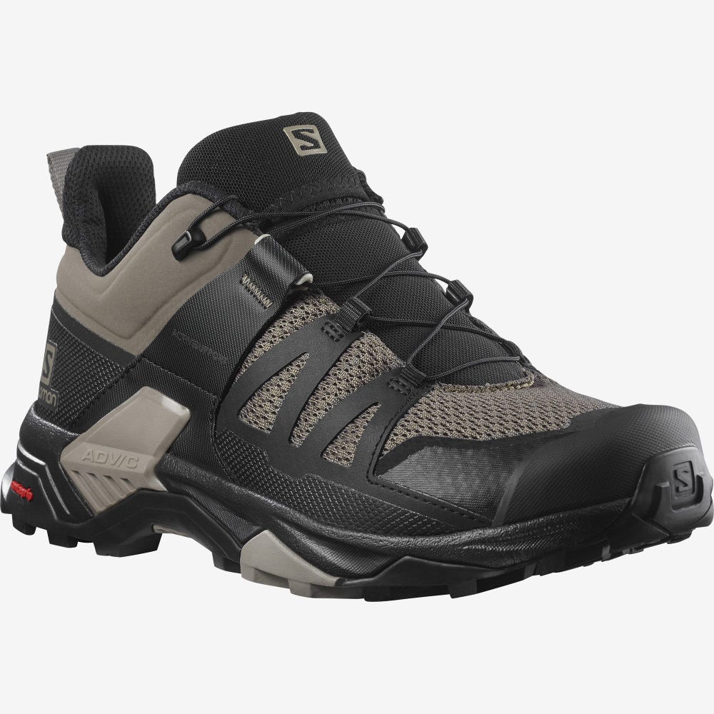 Men's Salomon X ULTRA 4 Hiking Shoes Black/Khaki | SA29630-051