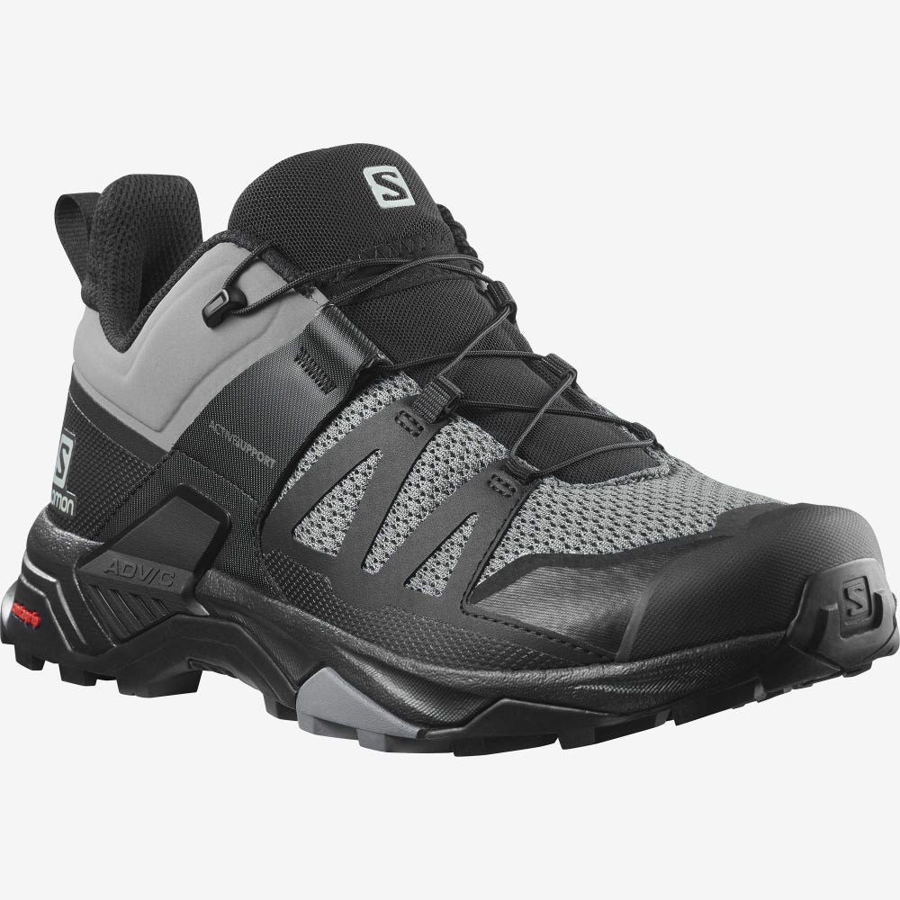 Men's Salomon X ULTRA 4 Hiking Shoes Grey/Black | SA96072-057