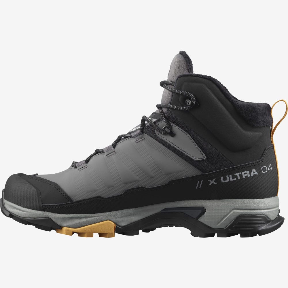 Men's Salomon X ULTRA 4 MID WINTER THINSULATE™ CLIMASALOMON™ WATERPROOF Winter Boots Grey/Black/Apricot | SA97183-631