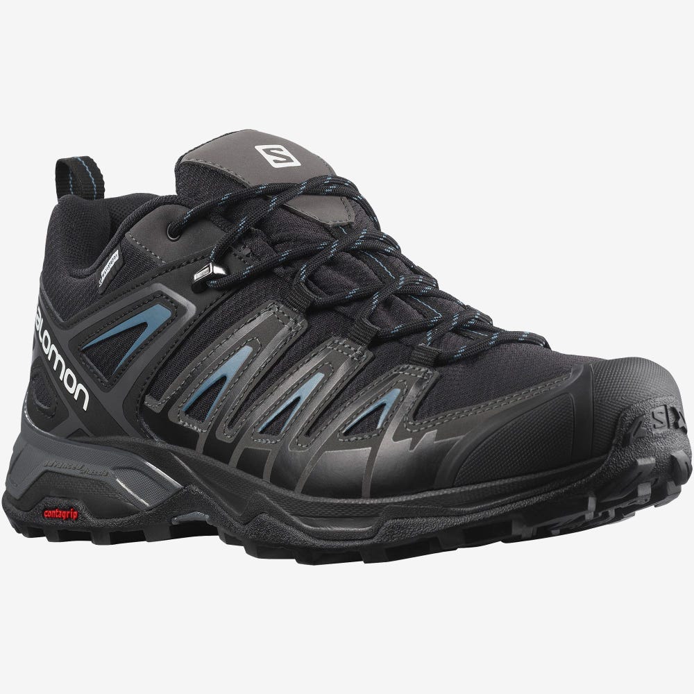 Men's Salomon X ULTRA PIONEER CLIMASALOMON™ WATERPROOF Hiking Shoes Black | SA74039-385