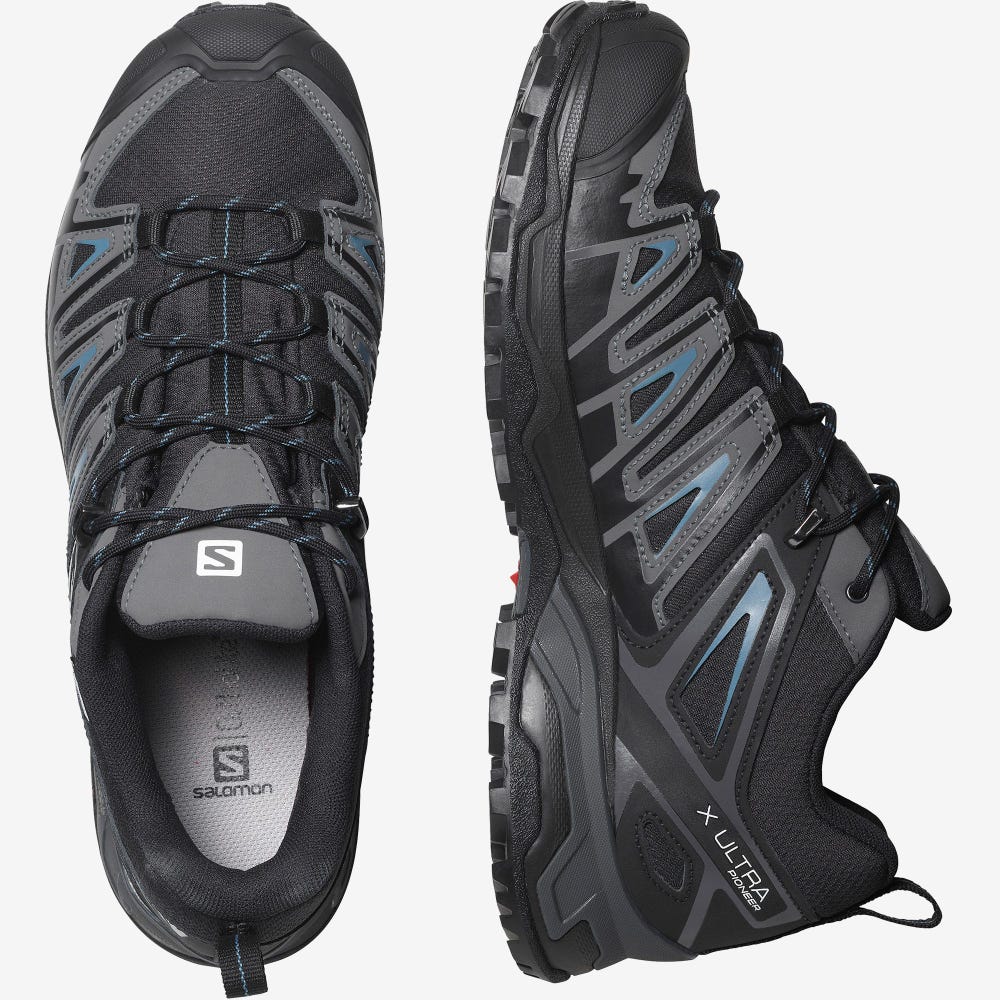 Men's Salomon X ULTRA PIONEER CLIMASALOMON™ WATERPROOF Hiking Shoes Black | SA74039-385