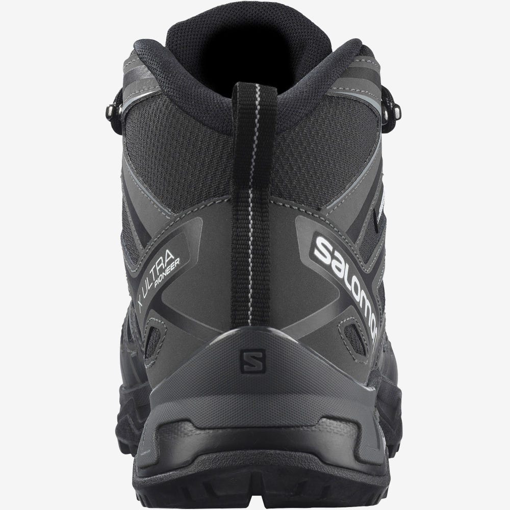 Men's Salomon X ULTRA PIONEER MID CLIMASALOMON™ WATERPROOF Hiking Boots Black | SA80739-461