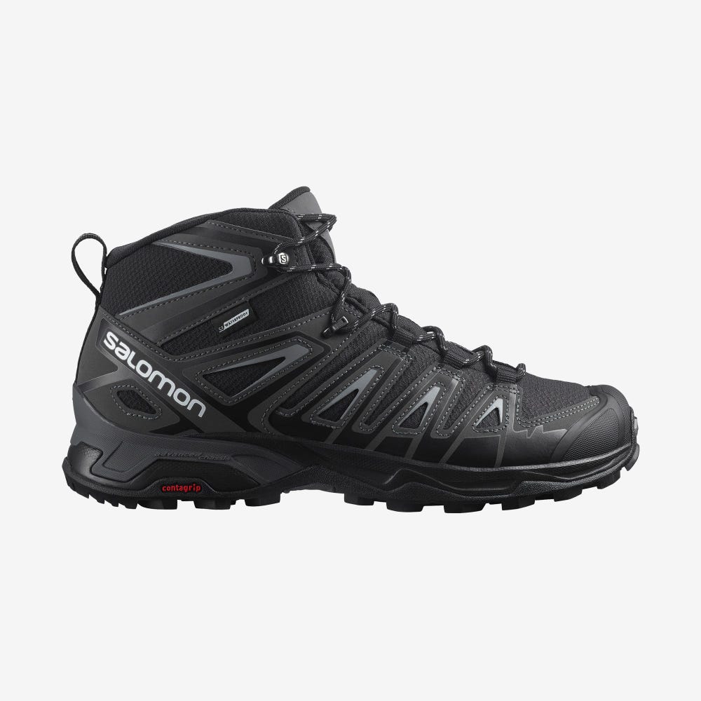 Men\'s Salomon X ULTRA PIONEER MID CLIMASALOMON™ WATERPROOF Hiking Boots Black | SA80739-461