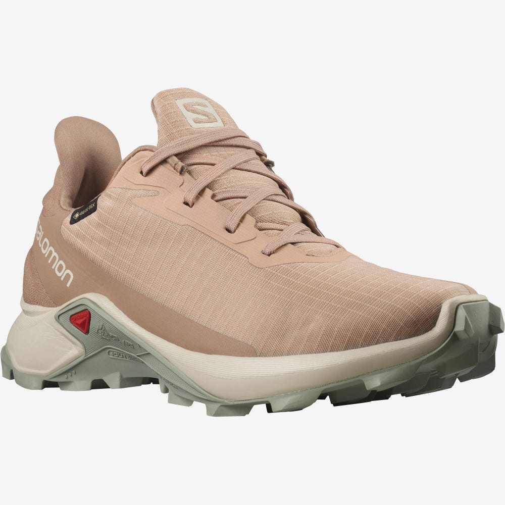 Women's Salomon ALPHACROSS 3 GORE-TEX Trail Running Shoes Beige | SA84392-712