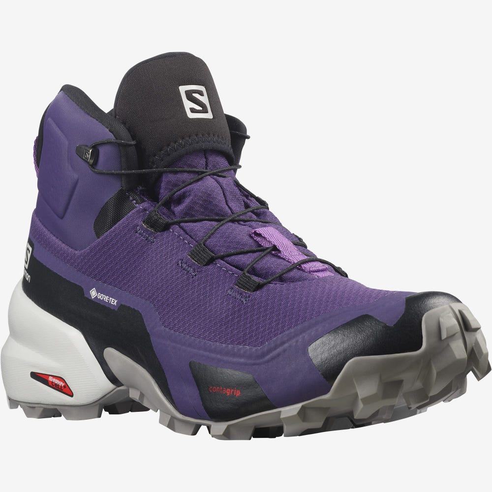 Women's Salomon CROSS HIKE MID GORE-TEX Hiking Boots Purple/Grey/Royal Purple | SA63804-192