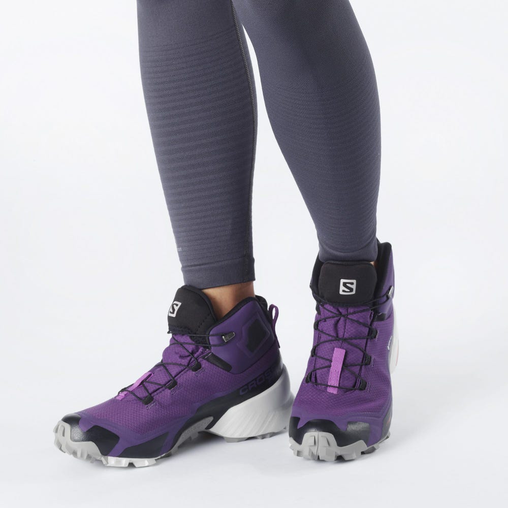 Women's Salomon CROSS HIKE MID GORE-TEX Hiking Boots Purple/Grey/Royal Purple | SA63804-192