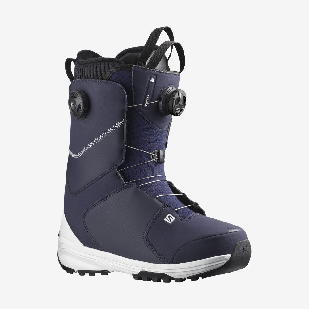 Women\'s Salomon KIANA DUAL BOA Snowboard Boots Blue/White | SA62579-708