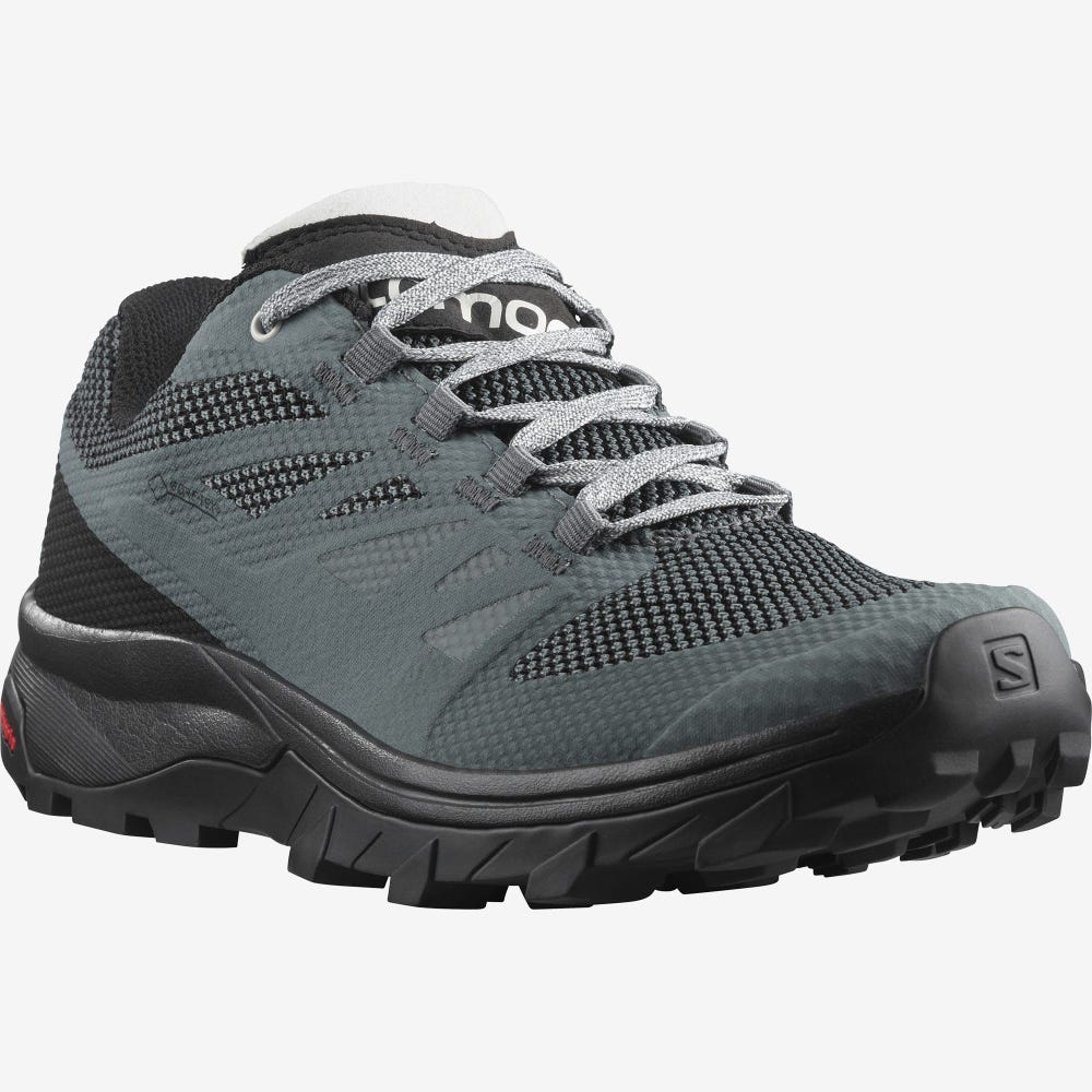 Women's Salomon OUTLINE GORE-TEX Hiking Shoes Grey/Black | SA28346-735