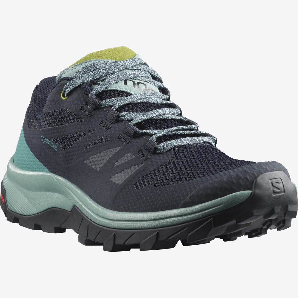 Women's Salomon OUTLINE GORE-TEX Hiking Shoes Navy | SA69504-235