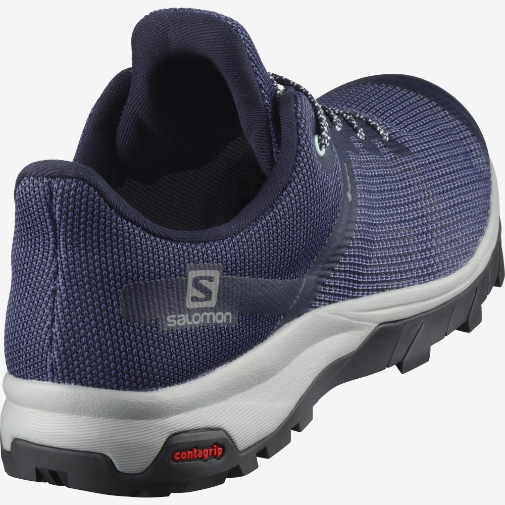 Women's Salomon OUTLINE PRISM GORE-TEX Hiking Shoes Blue Indigo/Navy | SA50639-091