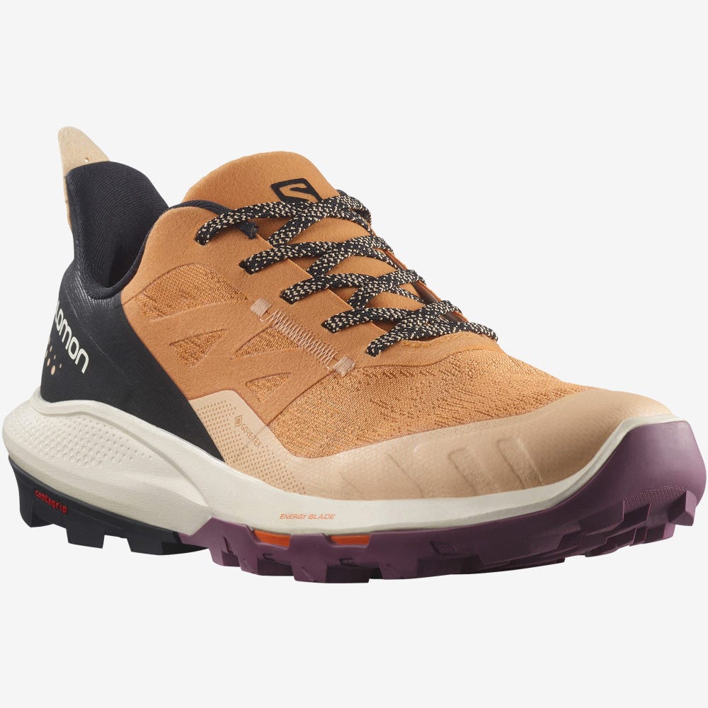 Women's Salomon OUTPULSE GORE-TEX Hiking Shoes Apricot/Black | SA49167-450