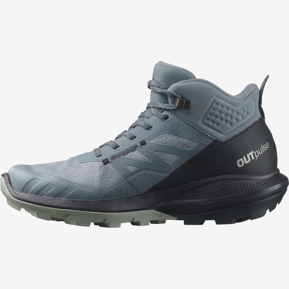 Women's Salomon OUTPULSE MID GORE-TEX Hiking Boots Grey/Black | SA50291-829