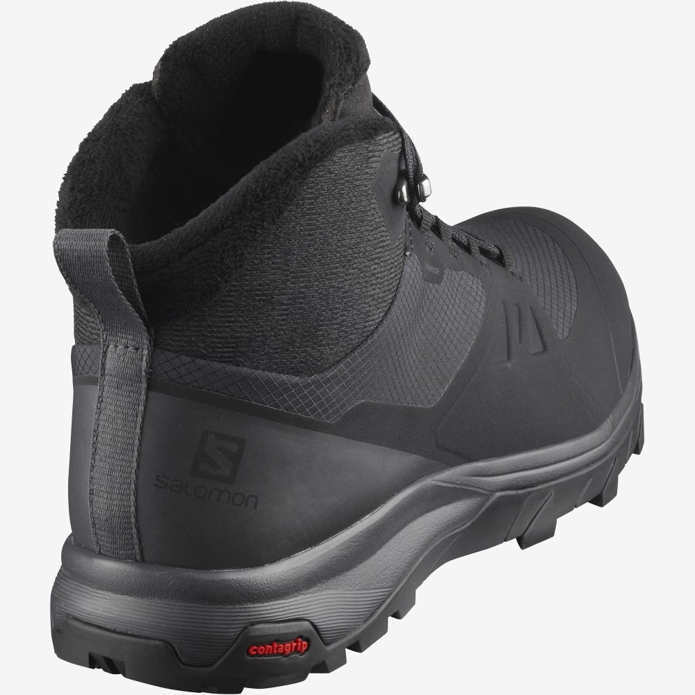 Women's Salomon OUTSNAP CLIMASALOMON™ WATERPROOF Winter Boots Black | SA05967-750