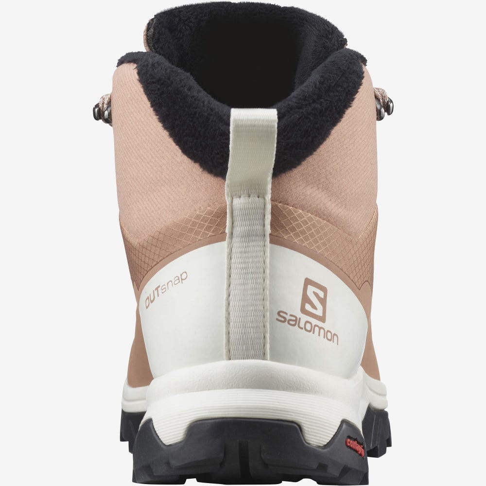 Women's Salomon OUTSNAP CLIMASALOMON™ WATERPROOF Winter Boots Beige/Light Yellow/Black | SA67581-097