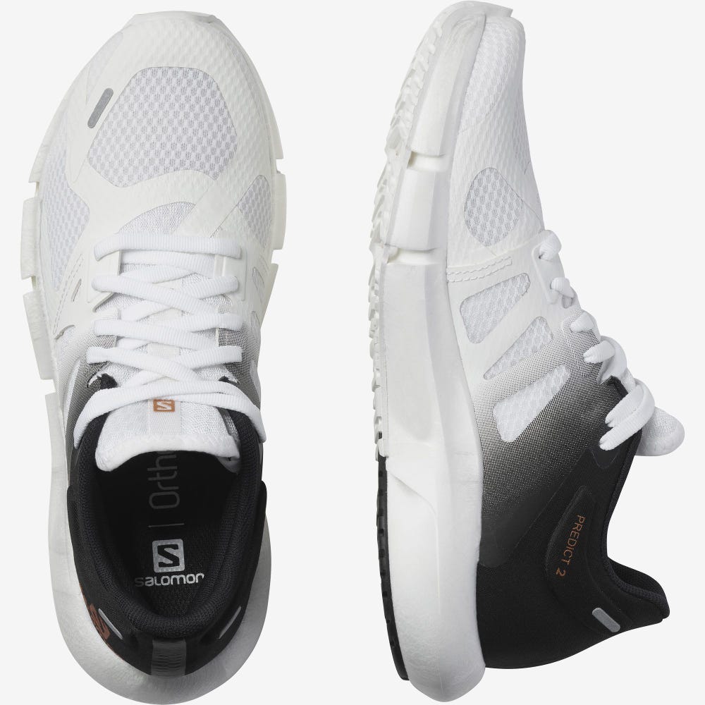 Women's Salomon PREDICT 2 Running Shoes White/Black/White | SA45932-367