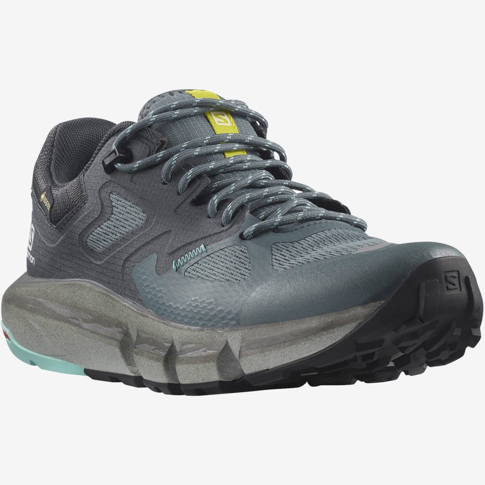 Women's Salomon PREDICT HIKE GORE-TEX Hiking Shoes Grey/Turquoise | SA05693-358