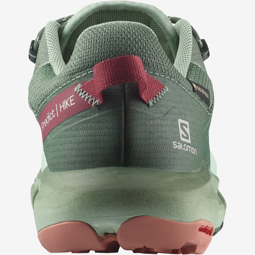 Women's Salomon PREDICT HIKE GORE-TEX Hiking Shoes Green | SA49280-951