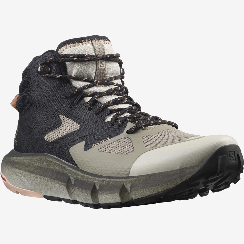 Women's Salomon PREDICT HIKE MID GORE-TEX Hiking Boots Khaki/Black/Beige | SA46073-342