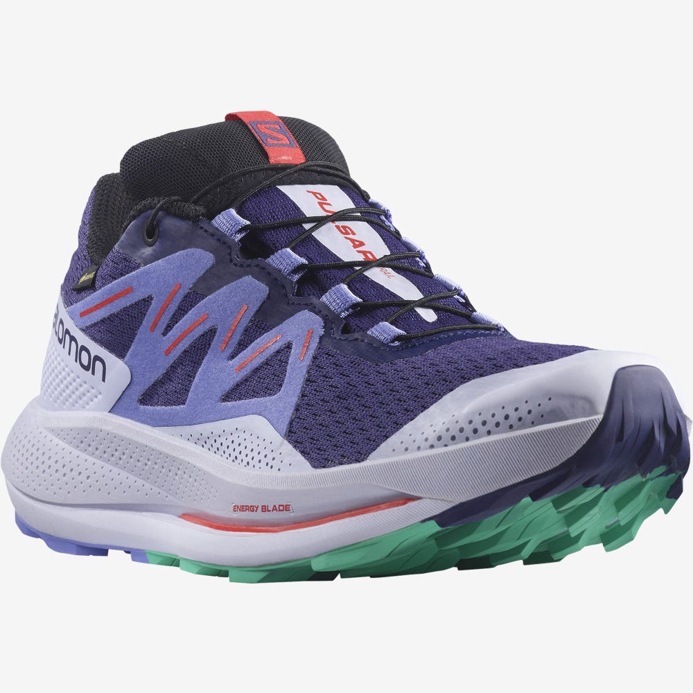 Women's Salomon PULSAR TRAIL GORE-TEX Trail Running Shoes Purple/Mint | SA24976-957