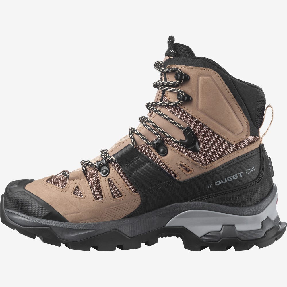 Women's Salomon QUEST 4 GORE-TEX Hiking Boots Beige/Cream | SA50762-165