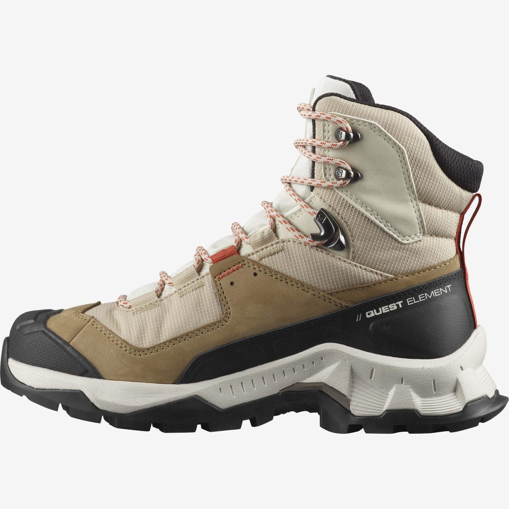 Women's Salomon QUEST ELEMENT GORE-TEX Hiking Boots Light Brown/Orange | SA16395-058