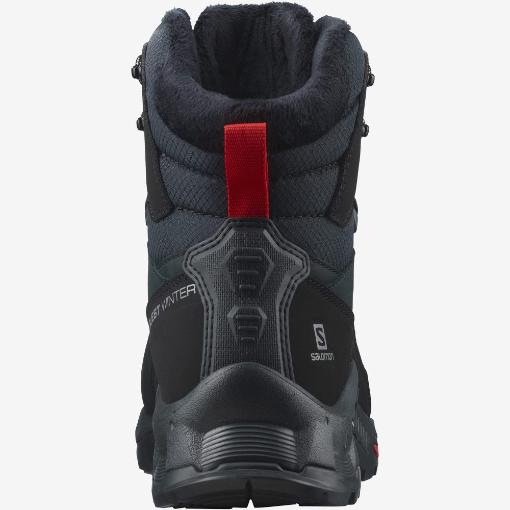 Women's Salomon QUEST WINTER THINSULATE™ CLIMASALOMON™ WATERPROOF Winter Boots Black | SA97513-678