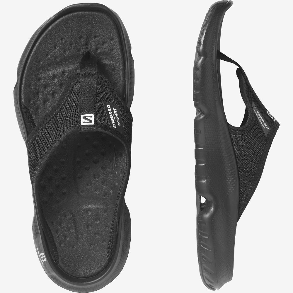 Women's Salomon REELAX BREAK 5.0 Flip Flops Black | SA62437-810