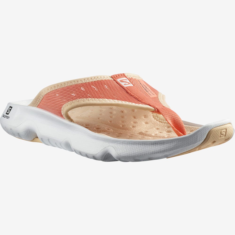 Women's Salomon REELAX BREAK 5.0 Flip Flops White/Cream | SA82690-274