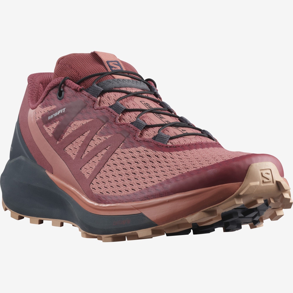 Women's Salomon SENSE RIDE 4 Trail Running Shoes Dark Red/Navy | SA14357-482