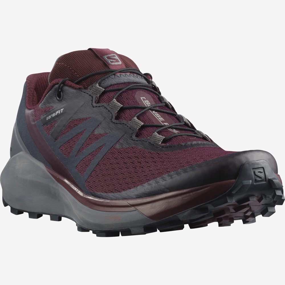 Women's Salomon SENSE RIDE 4 Trail Running Shoes Burgundy/Black | SA17508-248