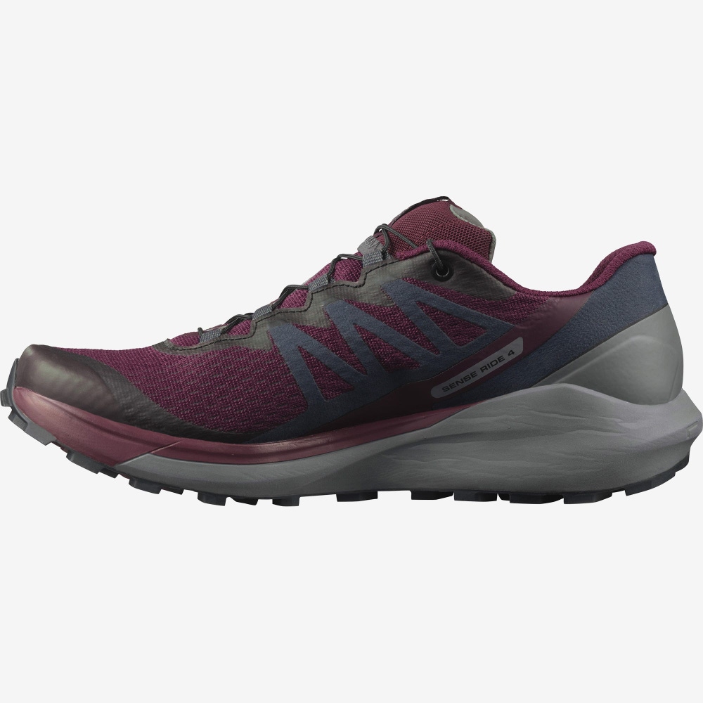 Women's Salomon SENSE RIDE 4 Trail Running Shoes Burgundy/Black | SA17508-248