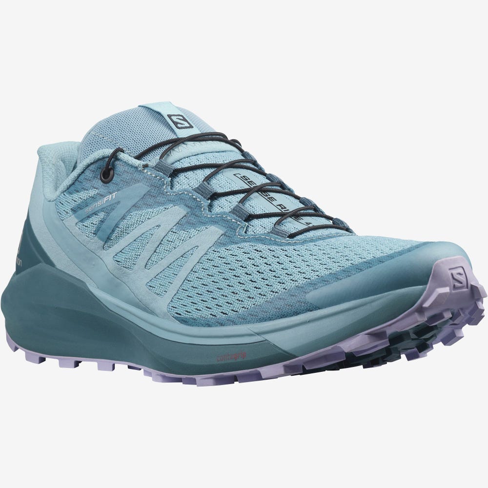 Women's Salomon SENSE RIDE 4 Trail Running Shoes Blue/Lavender | SA40859-049