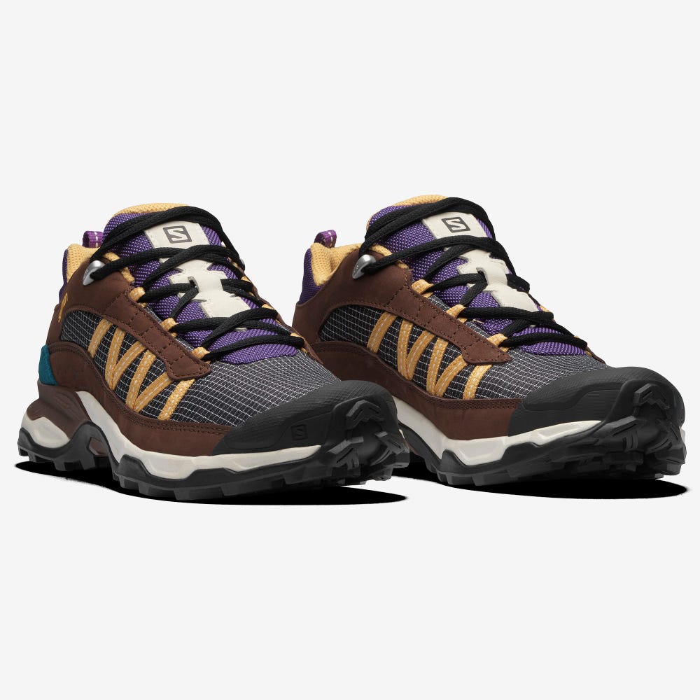 Women's Salomon SHELTER LOW LEATHER Sneakers Beige/Chocolate | SA07689-813