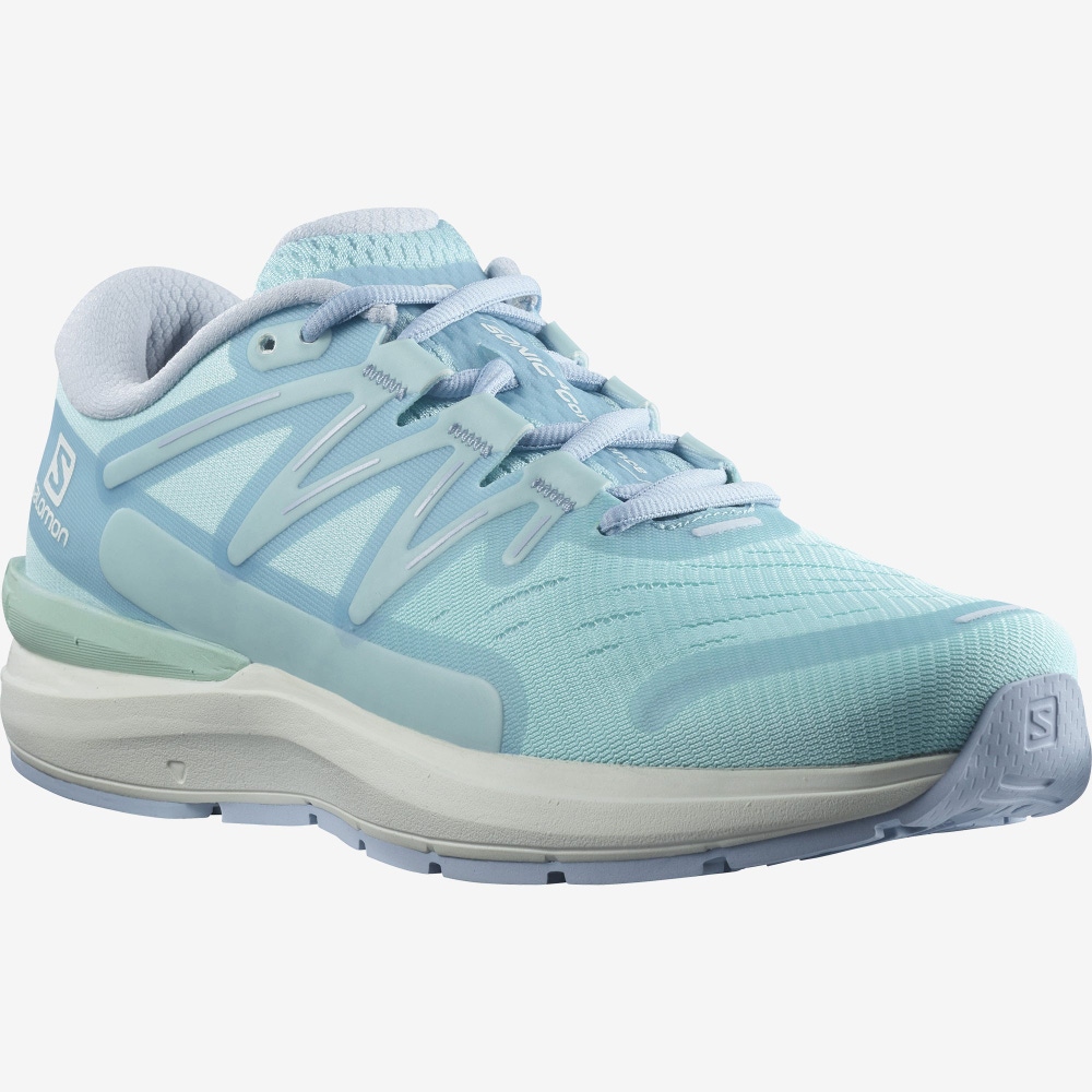 Women's Salomon SONIC 4 Confidence Running Shoes Turquoise/White/Blue | SA32754-701