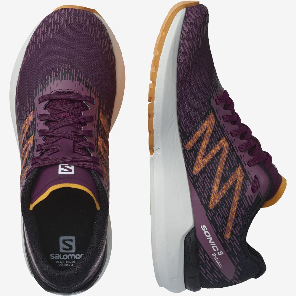 Women's Salomon SONIC 5 BALANCE Running Shoes Purple/Black/Orange | SA67812-985